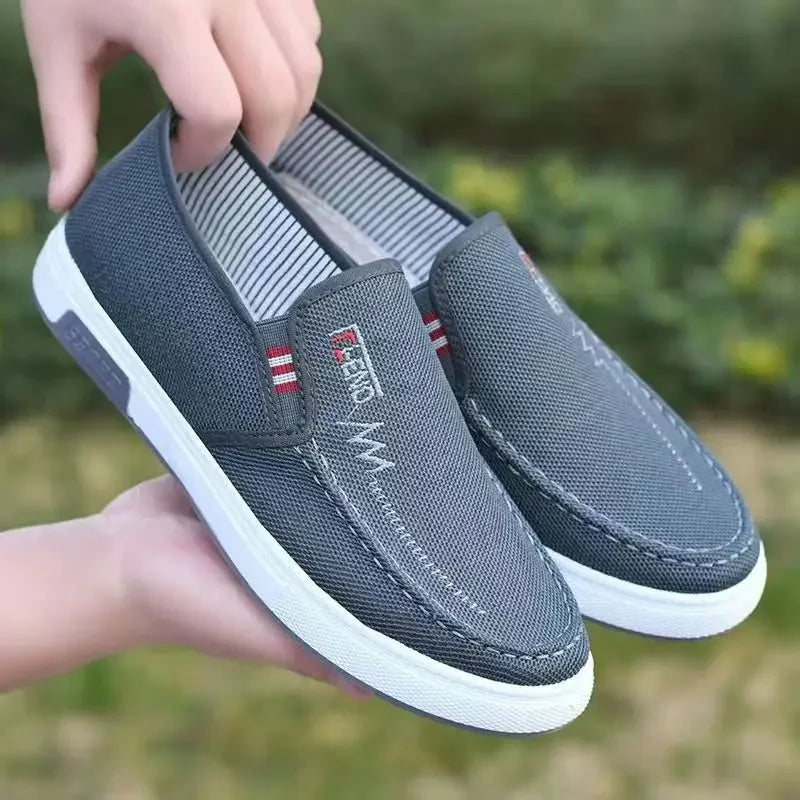 Scarpe Da Uomo Sneakers In Tela Traspirante Slip On Per Passeggio Tennis Mocassini Da Guida Casa Skate Lavoro