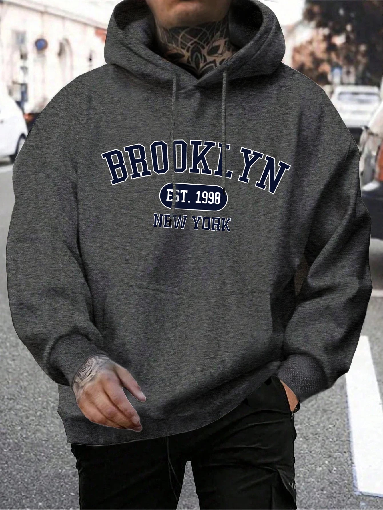 Brooklyn Est 1998 New York Stampa Felpe da uomo Harajuku Felpa con cappuccio girocollo Moda Felpa con cappuccio oversize Autunno Comodo tuta