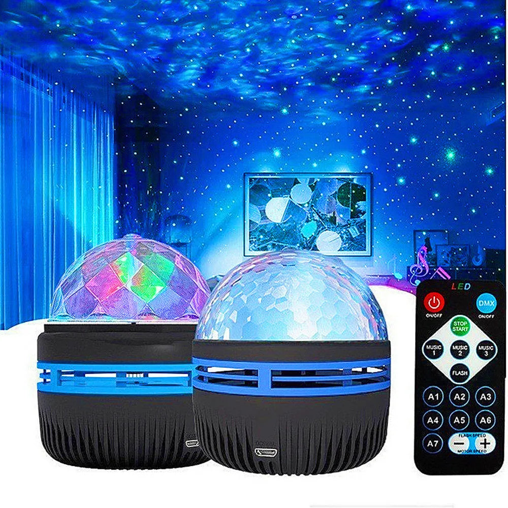 Proiettore Galaxy USB 5V Luci Notturne Colorate Rotante a 360 Gradi con Telecomando per Home Theater e Decorazione Stanza
