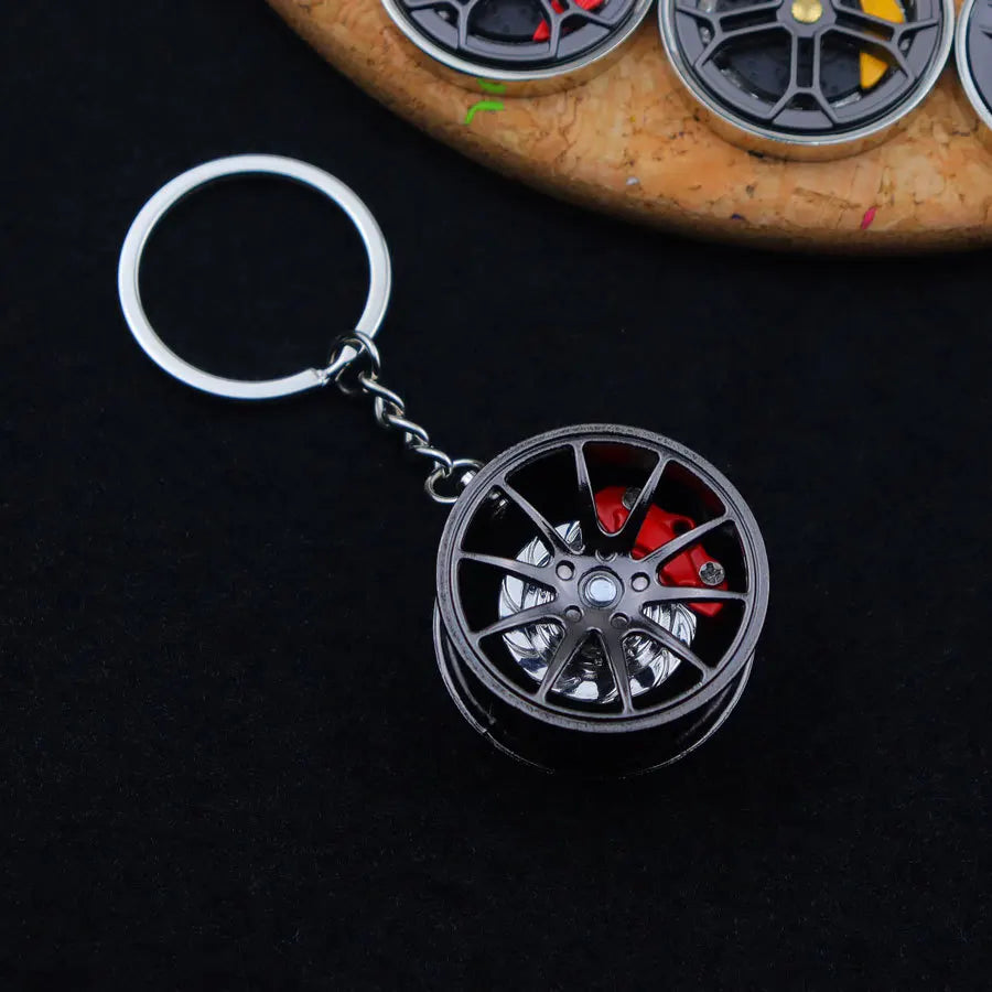 Portachiavi Con Mozzo Ruota In Metallo Alla Moda Fidget Spinner Auto Rotanti Ciondolo Compleanno Regalo Festa Papà