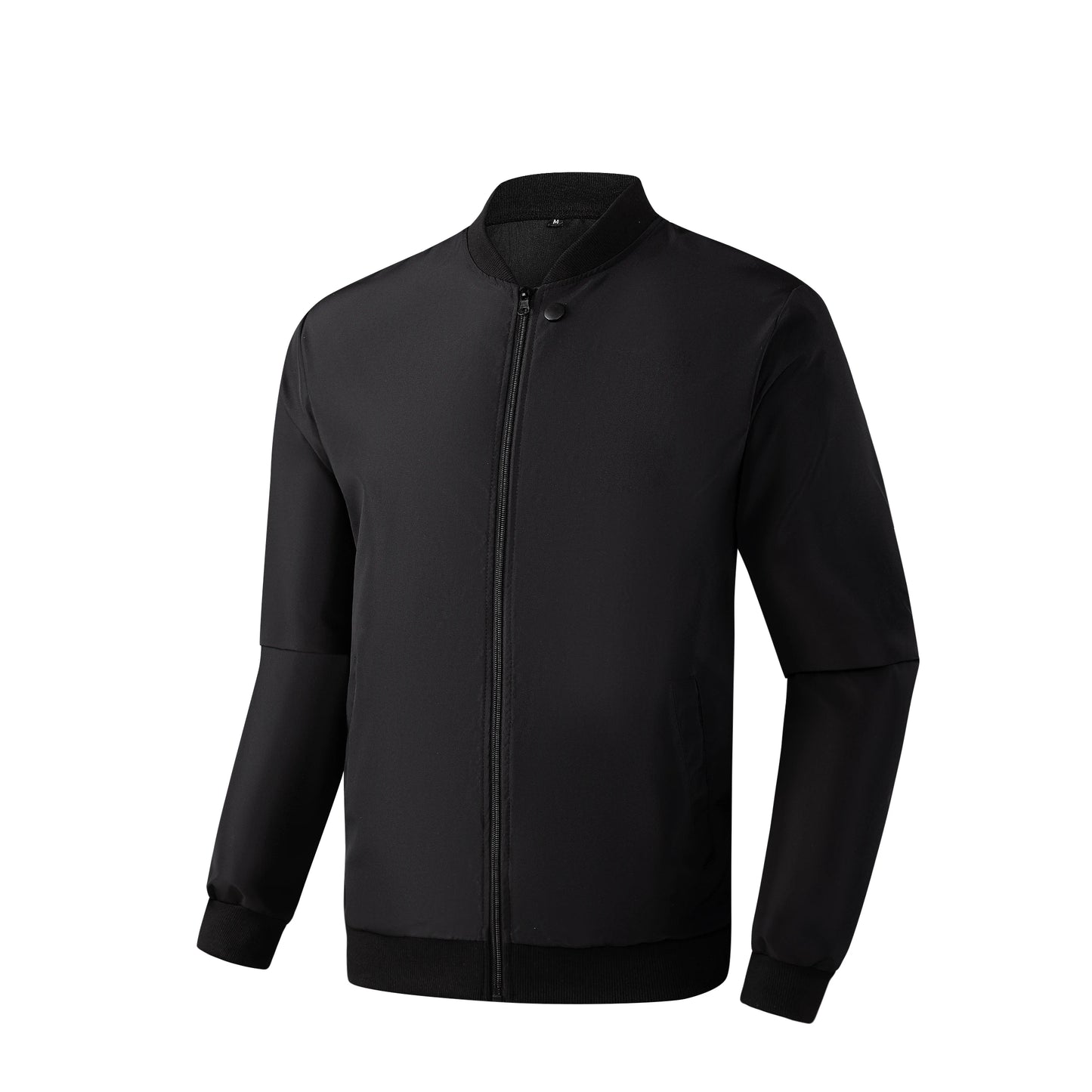 Giacca Uomo Sottile In Tinta Unita 2024 Primavera Autunno Con Colletto Baseball Corto Poliestere Business Casual