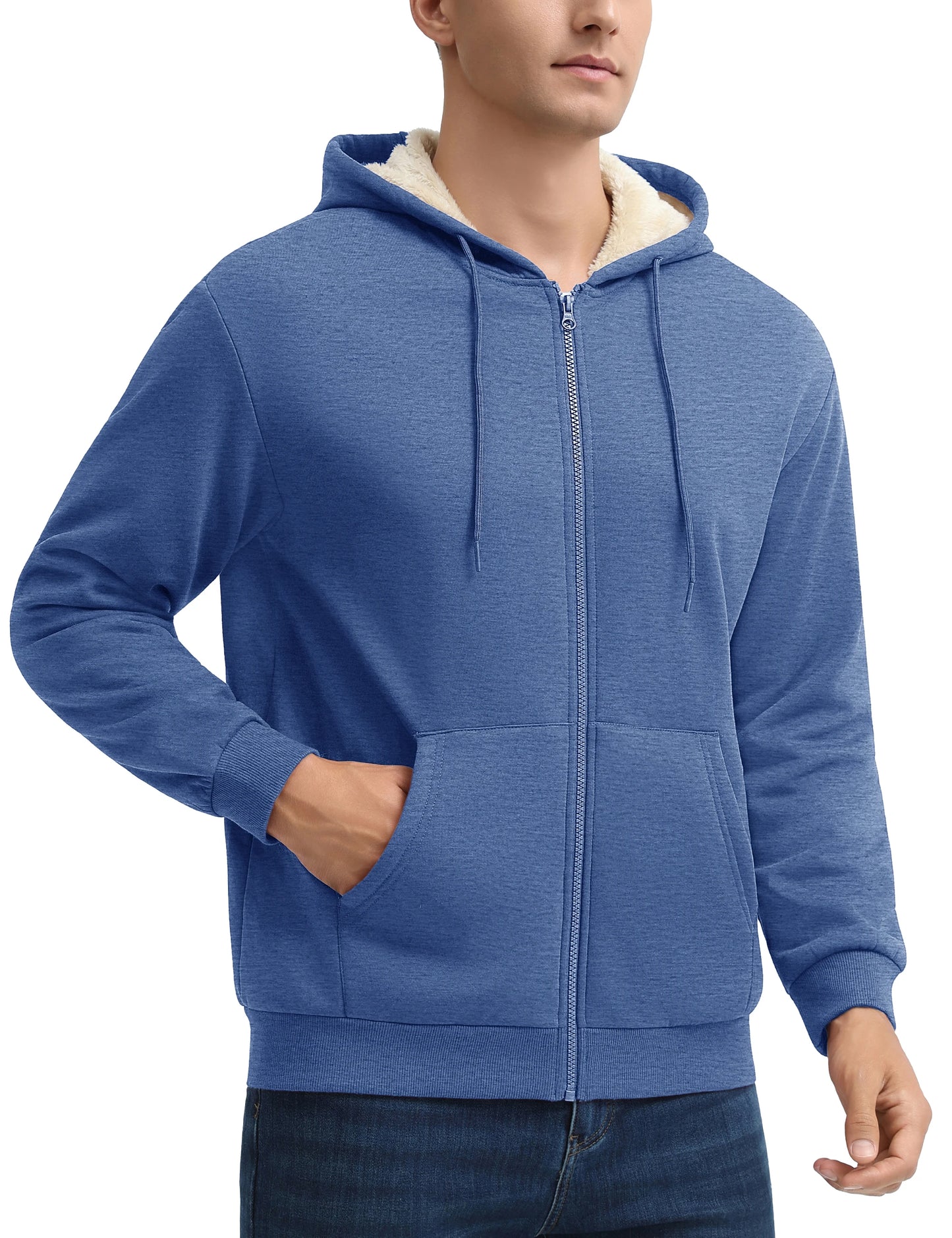 Tacvasen Felpa Con Cappuccio Da Uomo Zip Fodera Sherpa Invernale Pile Spesso Caldo Capispalla Casual