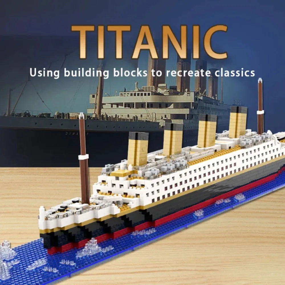 Oltre 4000 Pezzi Titanic Modello Nave Da Crociera Blocchi Costruzione MOC Barche Giocattoli Da Costruzione Regalo