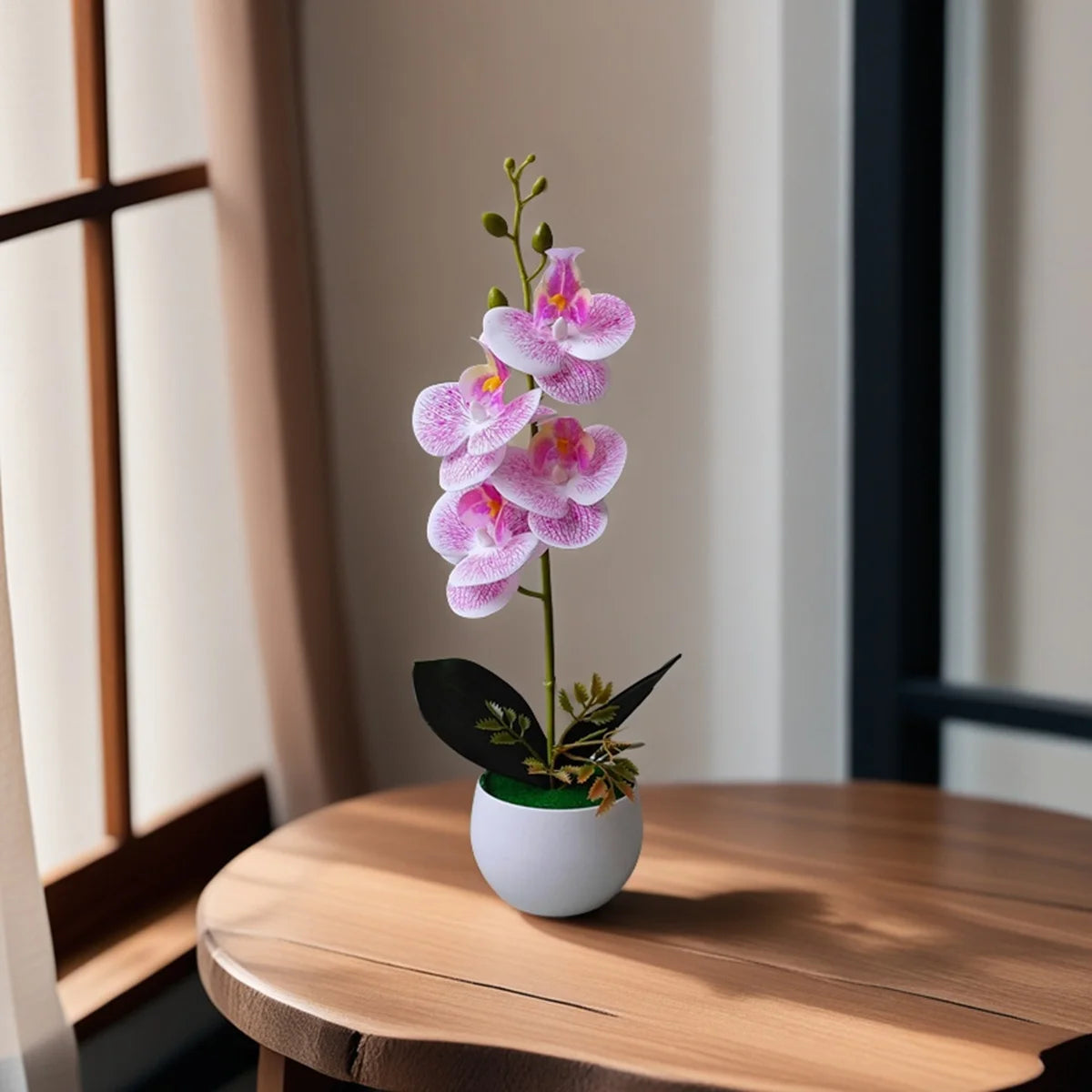 Pianta In Vaso Di Orchidea Artificiale Realistica Con Vaso Di Plastica Per Decorazione Centrotavola Tavolo Per Ufficio