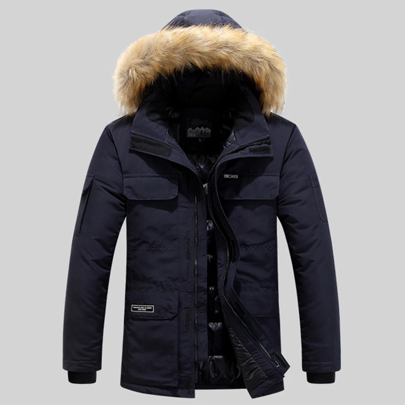 Parka Da Uomo Invernale Caldo Antivento Con Cappuccio Rimovibile Giacca All Aperto Comfort Casual