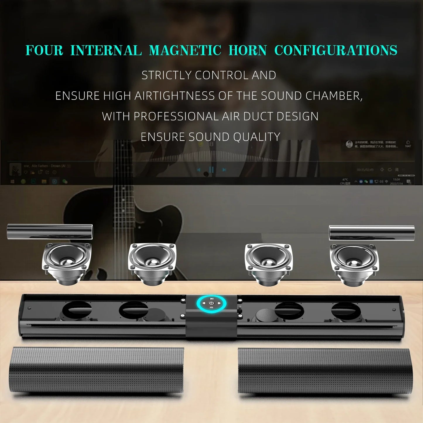 Homefish BS20 Altoparlante Bluetooth Luce Ambientale RGB 4 Altoparlanti 6 Effetti Sonori EQ Supporta TF USB AUX RCA FM