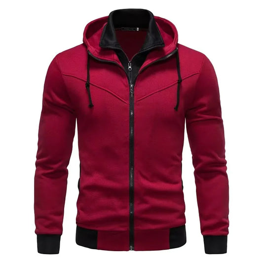 Cardigan Con Cappuccio Da Uomo A Contrasto Con Cerniera Per Autunno Inverno 2025 Moda Casual Sportivo