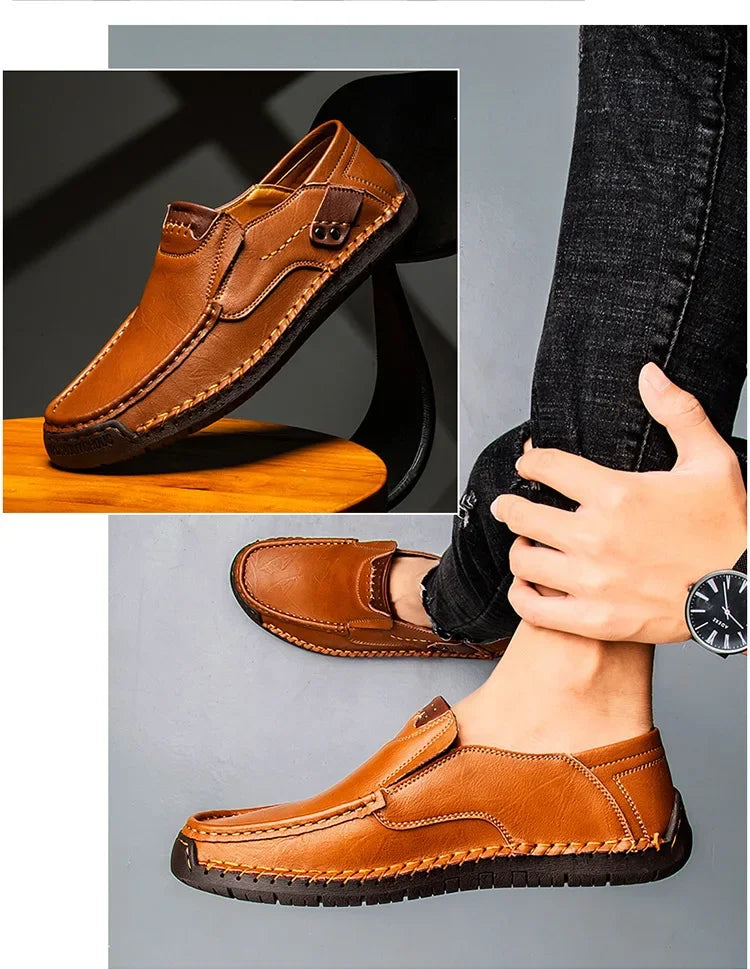 Mocassini Da Uomo Slip Traspiranti Scarpe Da Guida In Vera Pelle Fatte A Mano Eleganti Casual