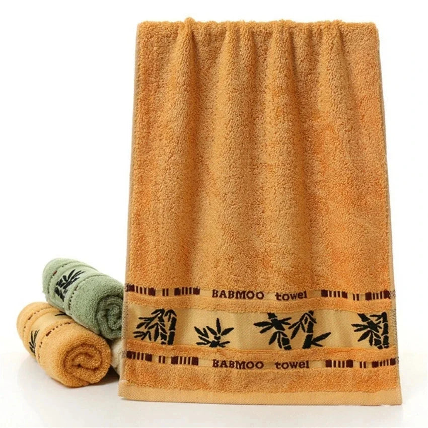 Set Di Due Asciugamani Da Bagno In Fibra Di Bambù 34x74 cm E 70x140 cm Per Viso E Mani Lavabili In Lavatrice