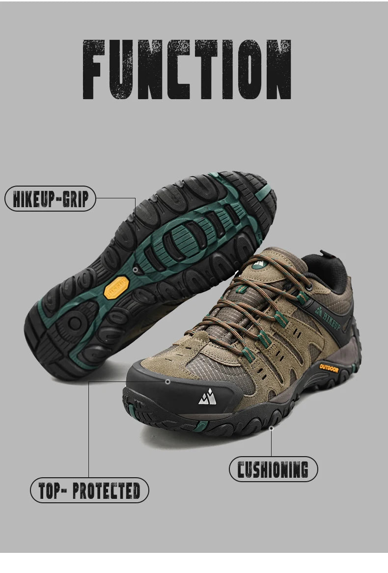 HIKEUP Scarpe Da Trekking Da Uomo In Pelle Scamosciata Impermeabili Traspiranti Esterno Resistente All Usura