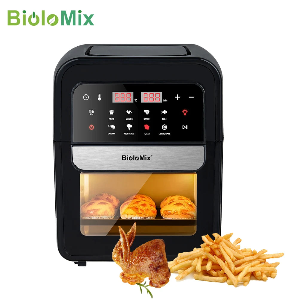 Friggitrice Ad Aria Multifunzionale BioloMix Da 7 Litri Senza Olio Forno Disidratatore Convezione Touch Screen