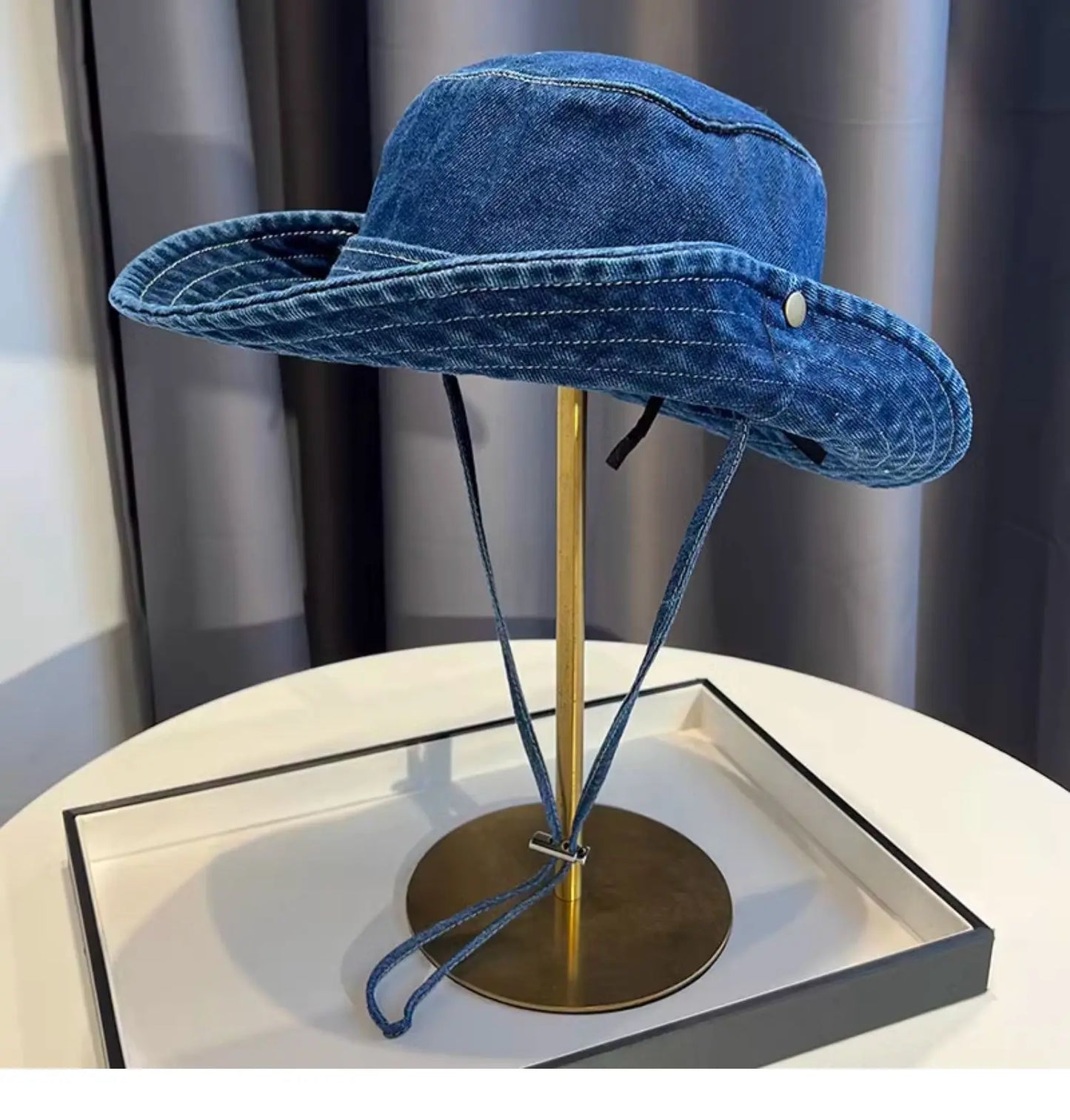 Cappello Pescatore Denim Lavato Vintage Unisex Estivo Protezione UV Per Donna E Uomo Campeggio Western Cowboy