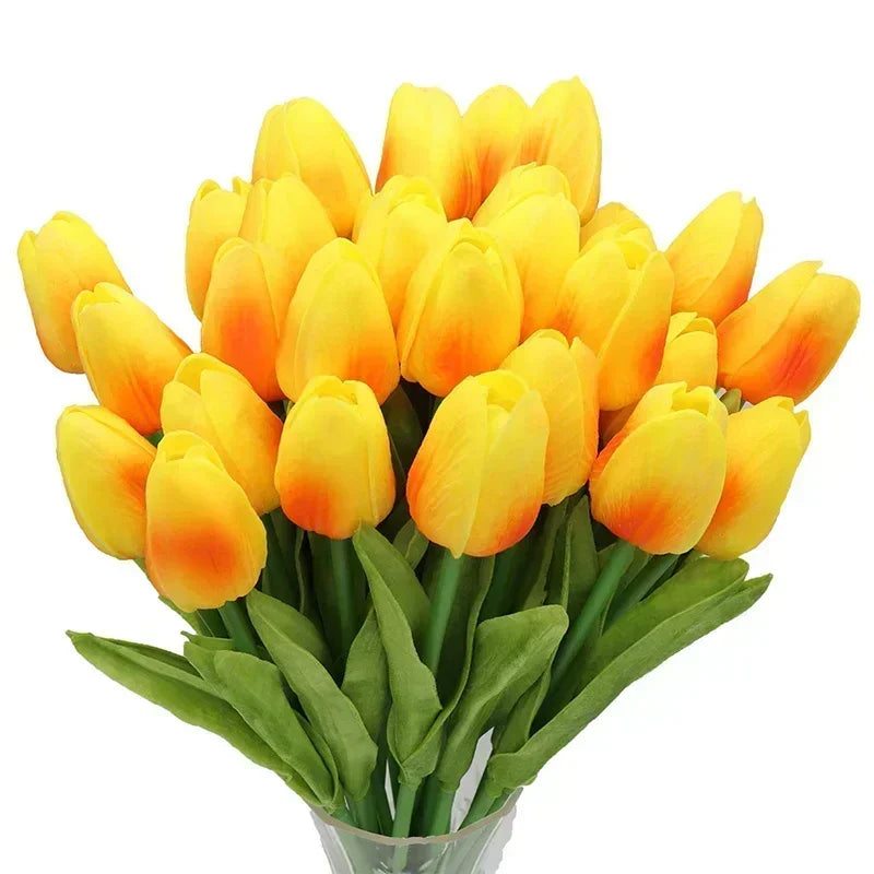 10 pezzi di fiori artificiali di tulipano, bouquet al tocco reale, fiori finti, decorazione per forniture di nozze, decorazioni per la casa, fiori di San Valentino