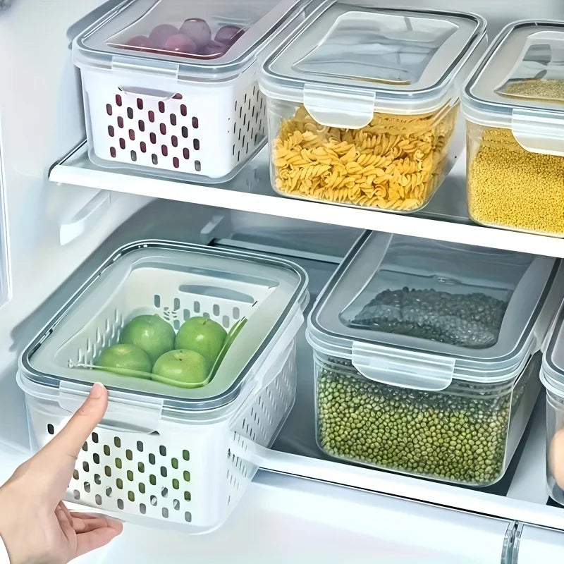 Set Di 4 Contenitori Per Alimenti A Prova Di Perdite Impilabili Per Preparare Pasti Frutta Verdura Carne Cereali