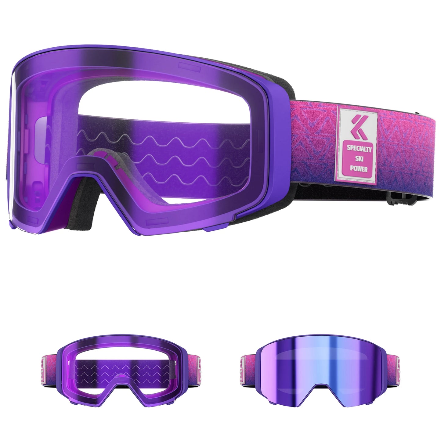 Occhiali Da Sci Fotocromatici KAPVOE Traspiranti Per Esterni UV400 Anti Appannamento Con Lenti Flip Per Neve E Snowboard
