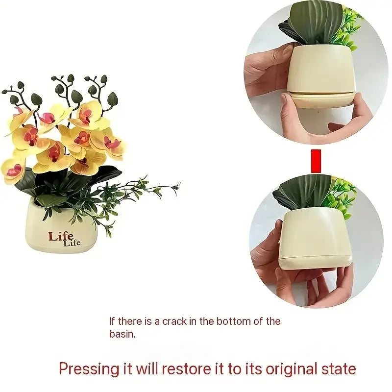 Orchidea Artificiale di Lusso in Stile Nordico con Fiore a Farfalla Vaso Decorazione Domestica Multifunzionale