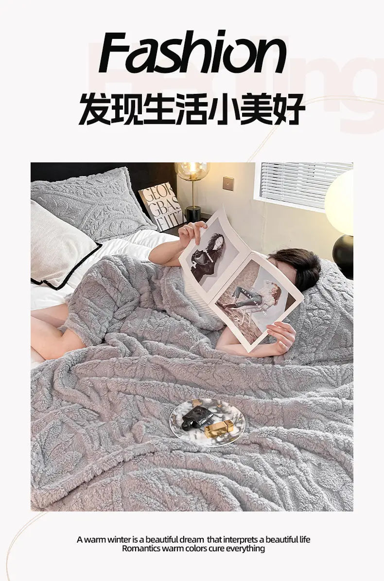 Coperta Stampata Floreale 3D In Stile Europeo Pile Di Corallo Spesso Per Inverno Calda Trapunta Facile Da Mantenere