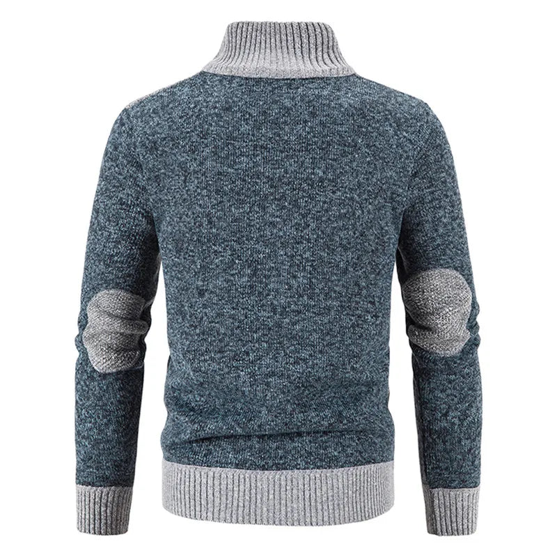 Nuovo Cardigan Patchwork Da Uomo Slim Fit Con Collo Coreano Caldo E Lavorato A Maglia Giacca Invernale