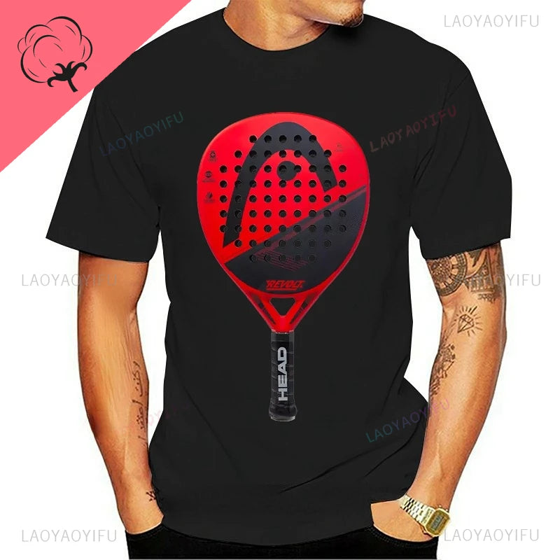 Maglietta Uomo Divertente Perdere A Padel Con Grafica Skull Anime In Cotone Traspirante Premium Estate