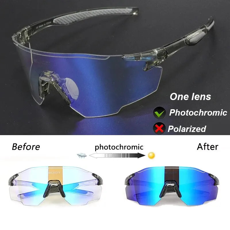 Occhiali da Ciclismo Polarizzati Fotocromatici UV400 per Uomo e Donna da Bici da Strada MTB Occhiali da Sole