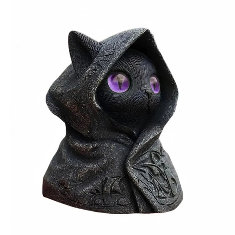 Figurina Di Gatto Fatta A Mano Nero Per Decorazioni Halloween In Resina Regalo Per Amanti Dei Gatti Da Tavolo