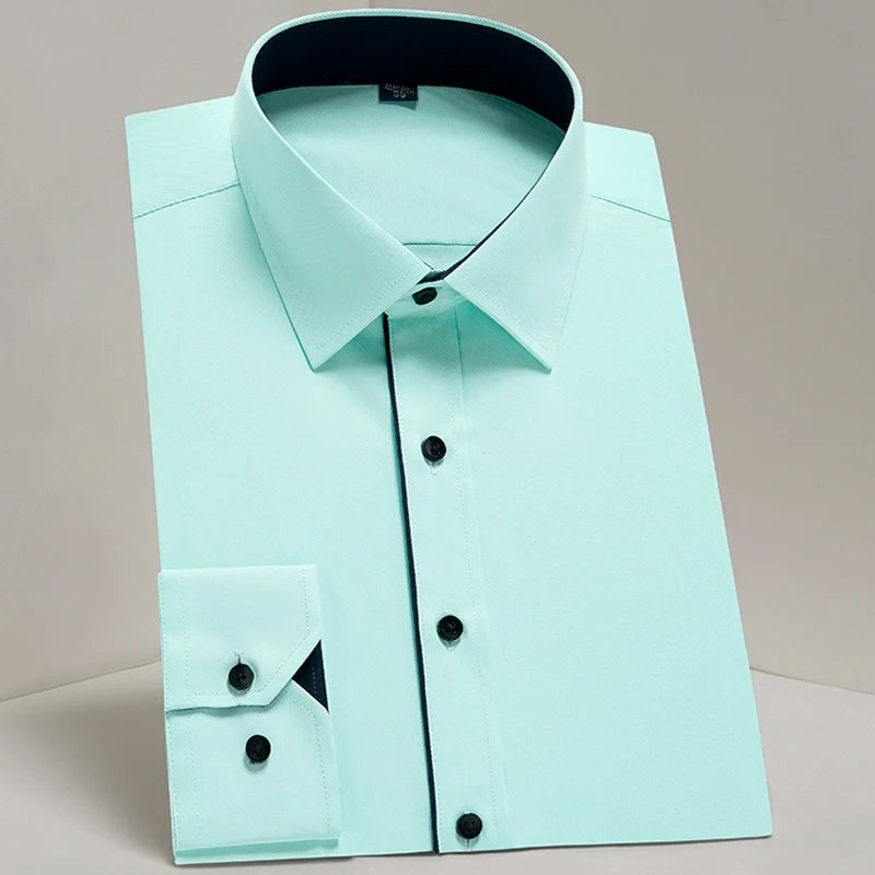 Camicie Da Uomo Eleganti Payel Semi Formale A Maniche Lunghe Con Abbottonatura E Cuciture A Contrasto