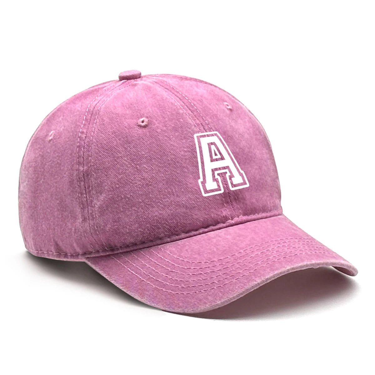 Berretto Da Baseball Unisex Con Stampa Lettera Iniziale AZ Cotone Lavato Retrò Con Visiera Sportiva