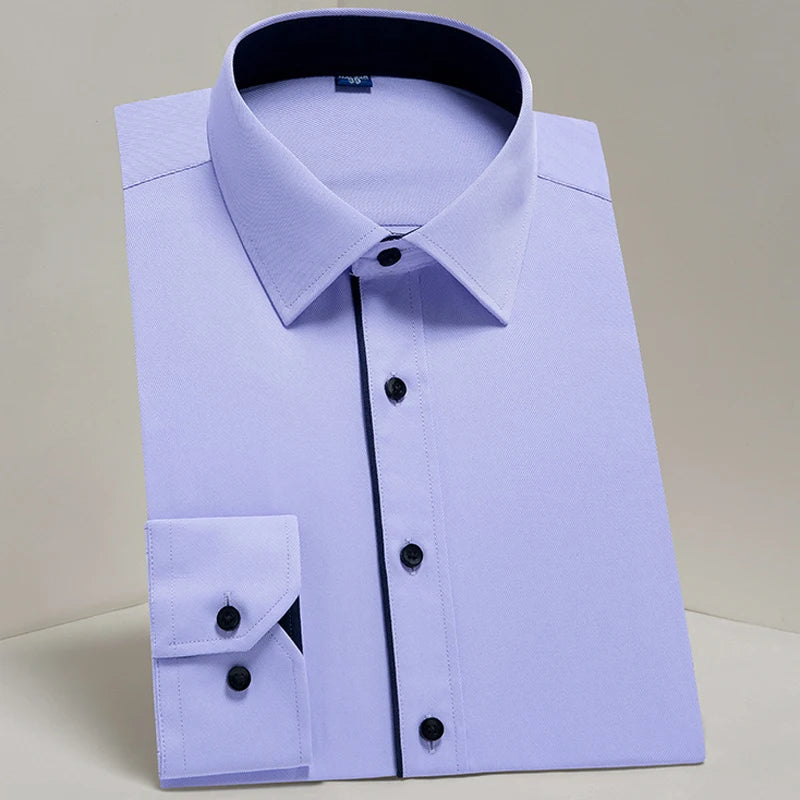 Camicie Da Uomo Eleganti Payel Semi Formale A Maniche Lunghe Con Abbottonatura E Cuciture A Contrasto