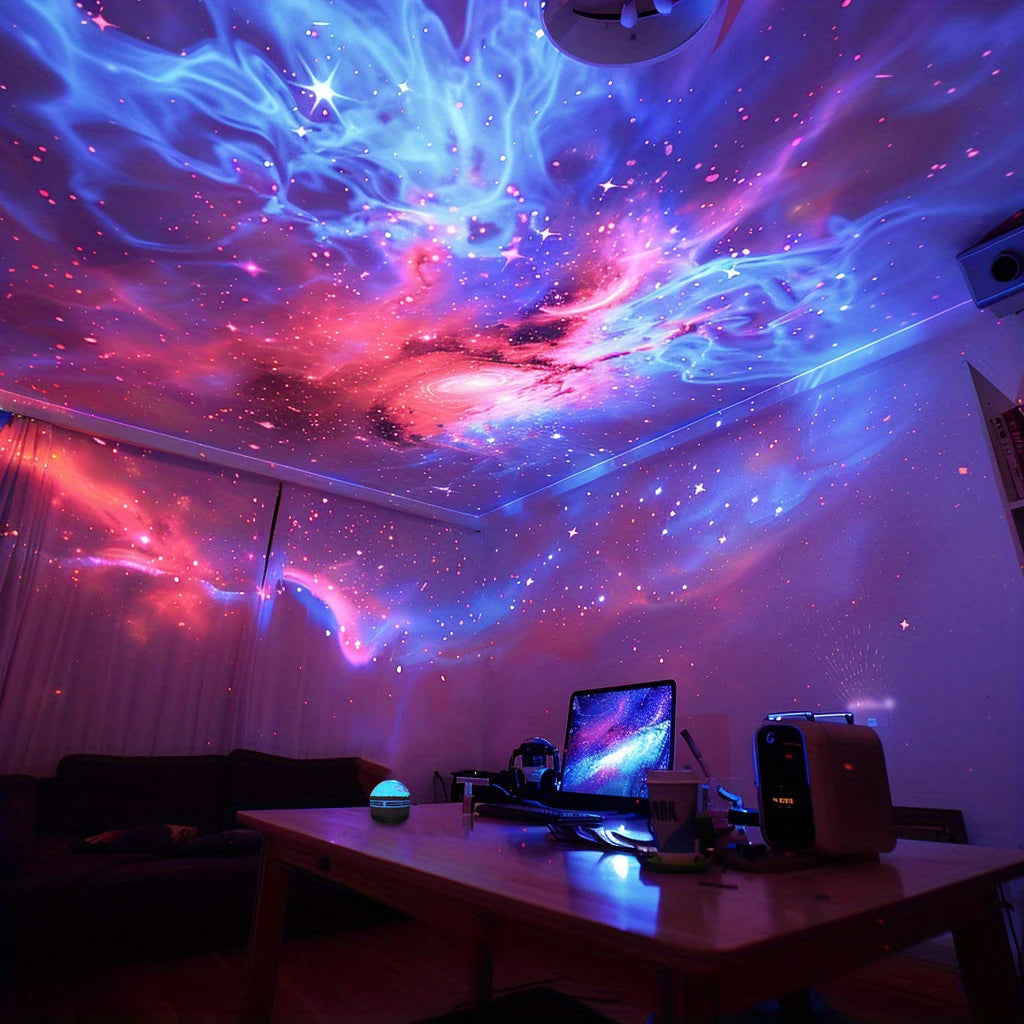 Proiettore Atmosfera LED Con 7 Modalità Rotazione Stellata USB E Telecomando Per Decorazione Della Camera Da Letto