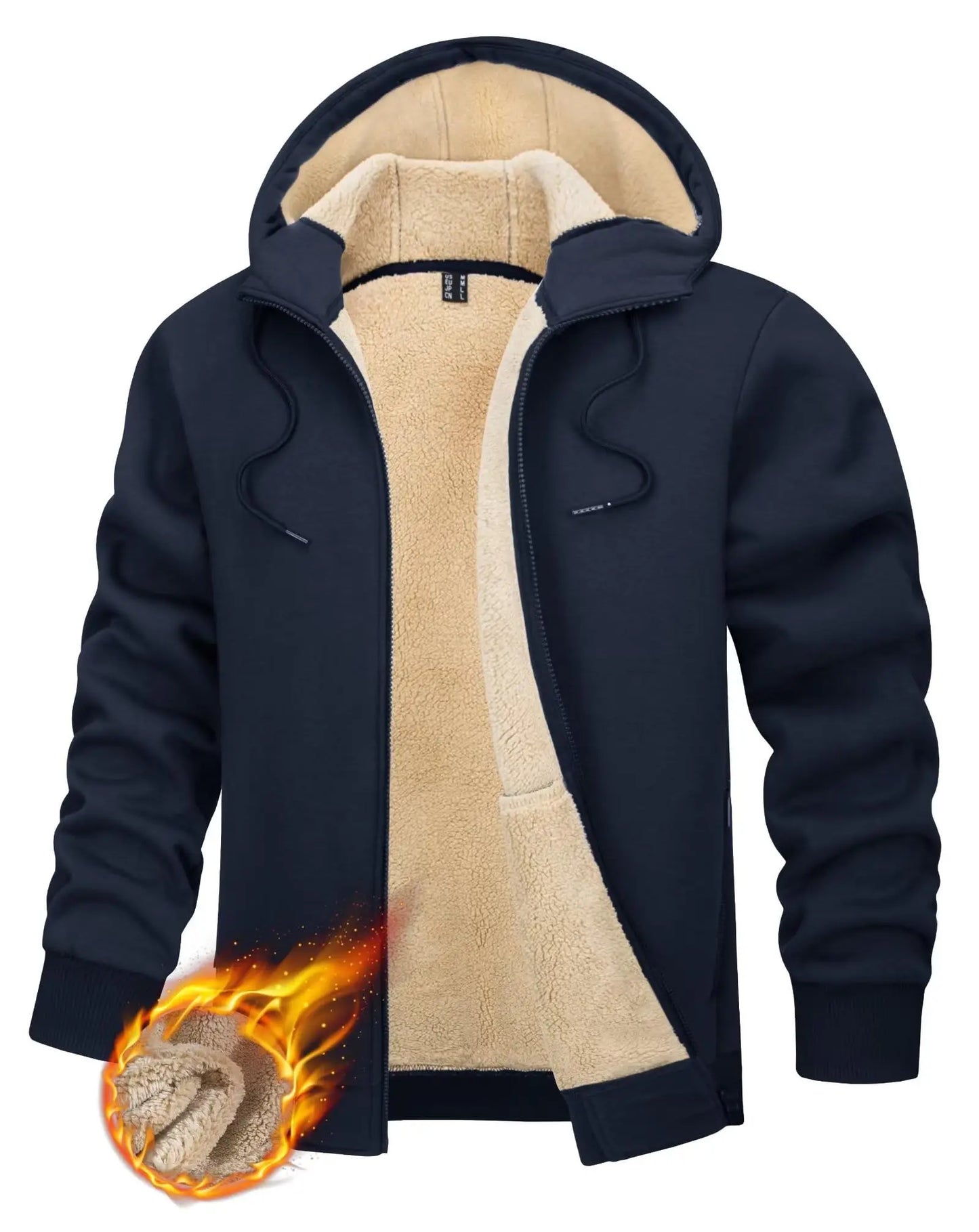 Tacvasen Felpa Con Cappuccio In Pile Sherpa Da Uomo Invernale Antivento Con Zip Capispalla Casual Sportivo
