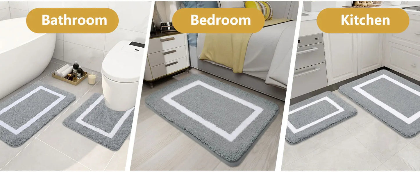 Olanly Tappeti da Bagno Grandi Antiscivolo Lavabili in Lavatrice Peluche Assorbenti Decorazione Pavimento