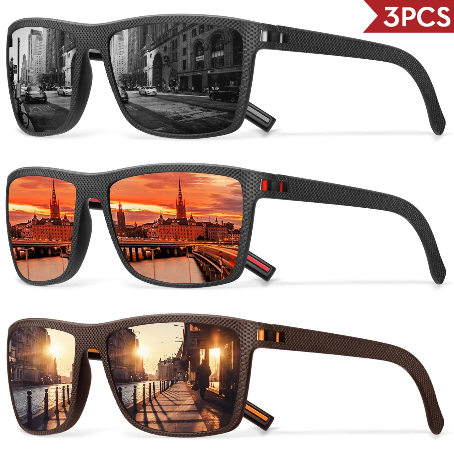 Confezione Occhiali Da Sole Polarizzati Colorati Unisex Con Scatola Di Design UV400 Per Guida Pesca E Sport All Aperto