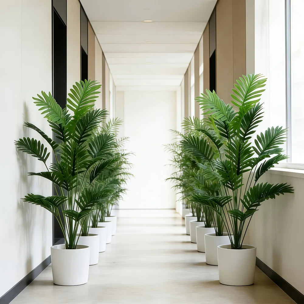 Palma Artificiale Grande 65-128 Cm Con Foglie Piante Finte In Plastica Ramo Monstera Decorazioni Domestiche