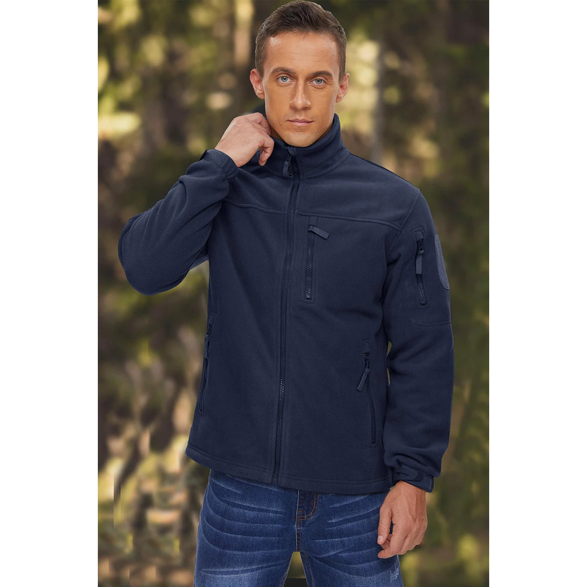 Tacvasen Giacca In Pile Da Uomo Caldo Antivento Con Cerniera Completa Tasche Zip Per Trekking E Lavoro All Esterno