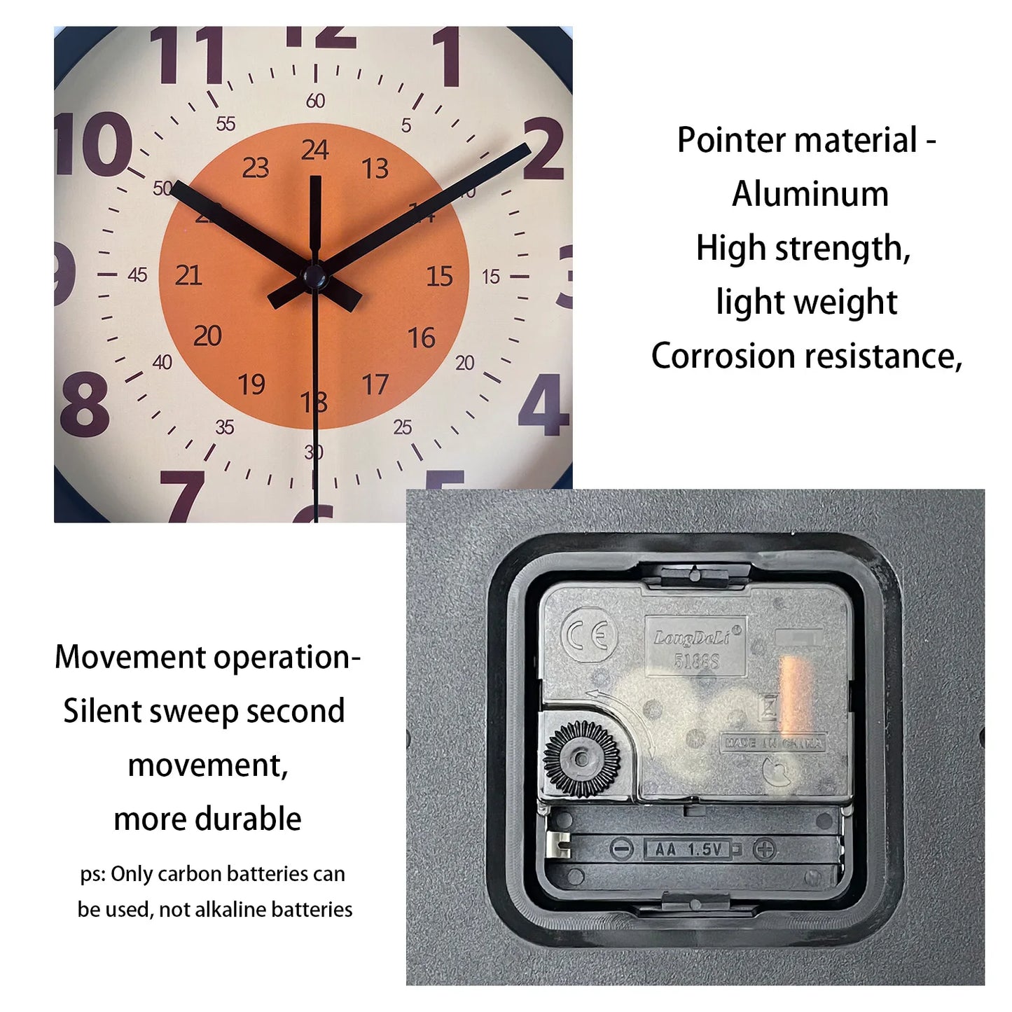 Orologio Da Parete 8 Pollici Motivo Moderno Silenzioso Quarzo Per Soggiorno Cucina Letto Regalo Senza Batteria