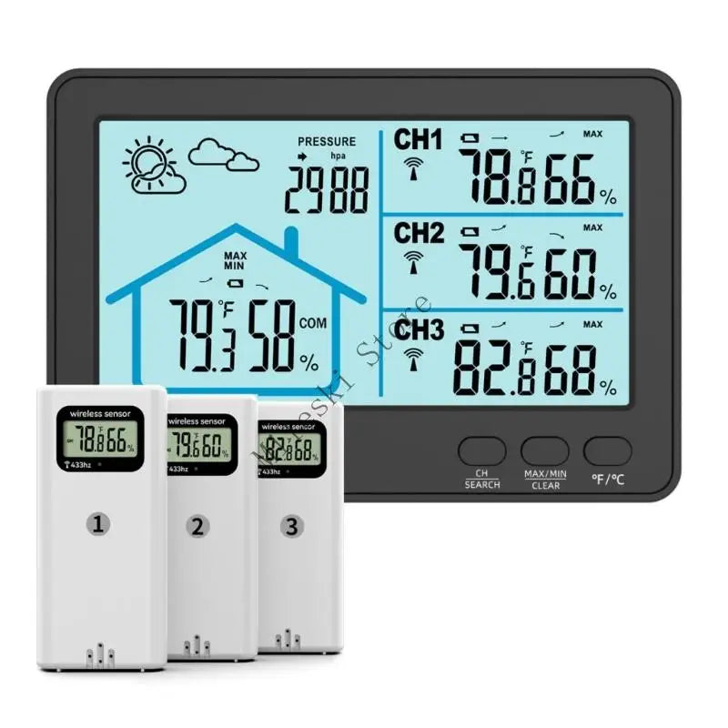 Igrometro Wireless J60C Con Telecomando A Distanza Schermo Da 5 Pollici Ad Alto Contrasto Per Sistemi Di Monitoraggio
