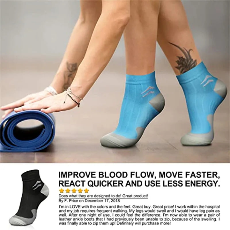 Calzini Sportivi Uomo Caviglia Alta Compressione Con Protezione Per Corsa Cotone Nylon Stile 41