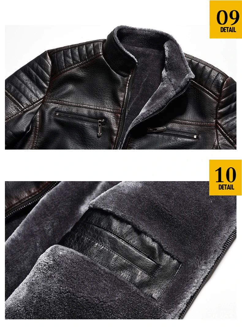 Cappotto Invernale Da Uomo In Pelle PU Addensata Peluche Caldo Retro Stile Urbano