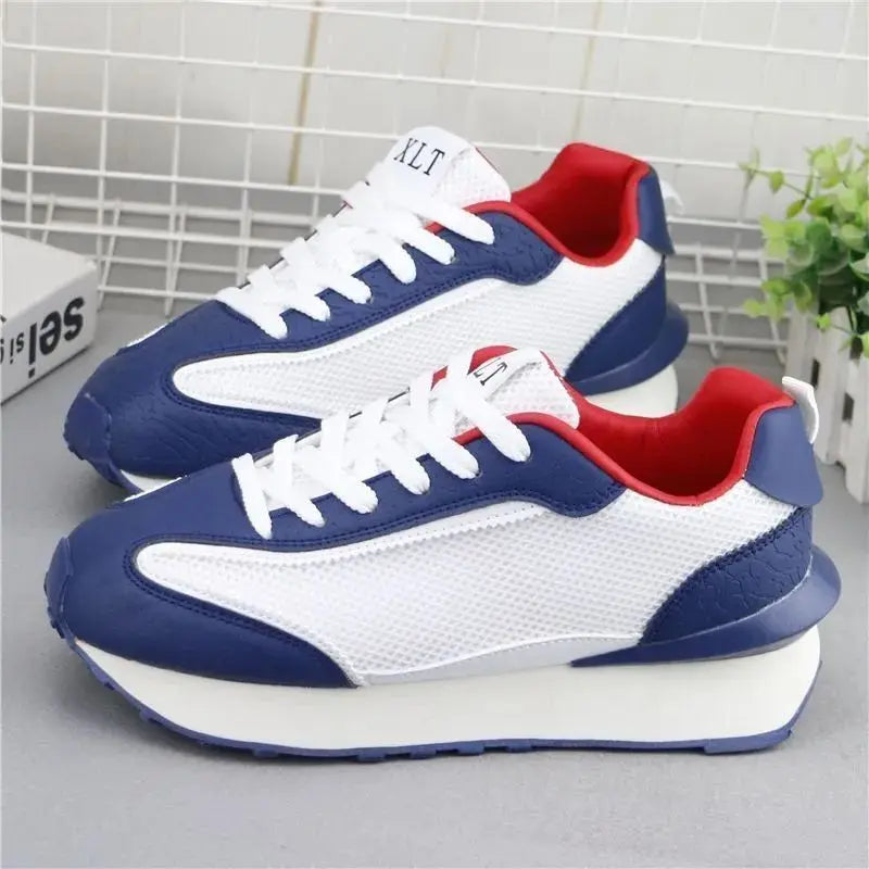 Scarpe Da Ginnastica Casual Uomo Donna Con Piattaforma Maggiorata Traspirante In Pelle Retro