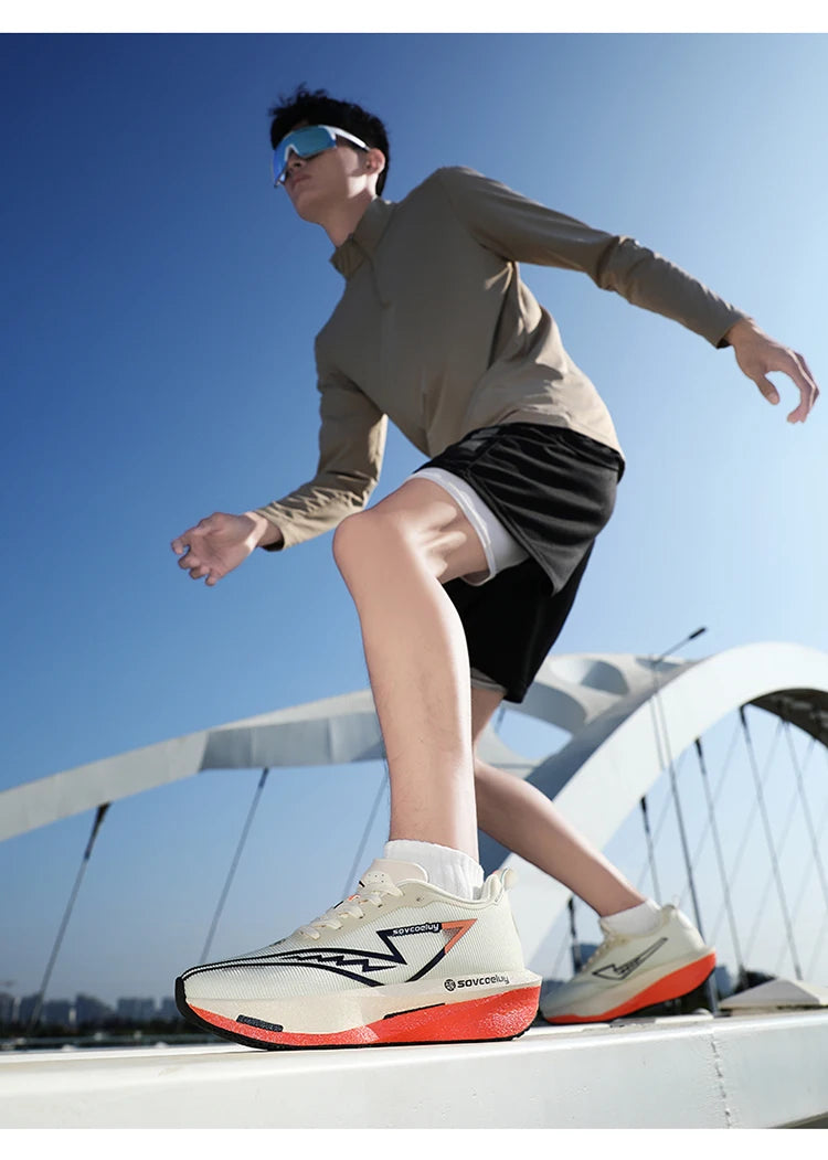 Scarpe Da Corsa Carbon Board Specialità Maratona Uomo Donna Traspiranti Leggere Antiscivolo Sneakers