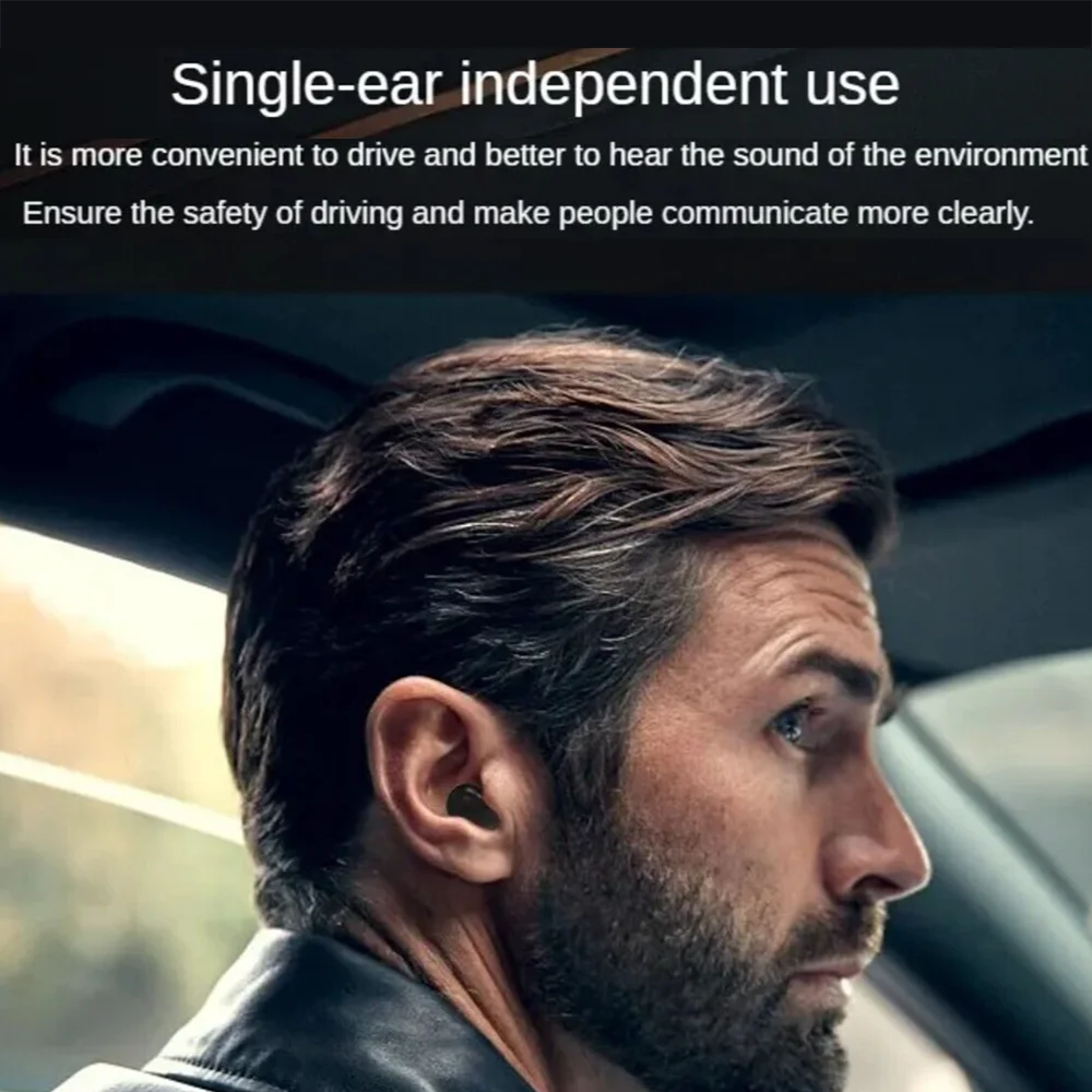 SK18 Mini Cuffie Invisibili Wireless Bluetooth 5.3 Con Microfono Cancellazione Del Rumore HD Per Dormire Con Bassi