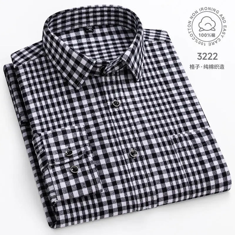 Camicie Da Uomo In Flanella Scozzese A Quadri Manica Lunga In Cotone Taglie Dalla S Alla XL Vestibilita Standard E Casual