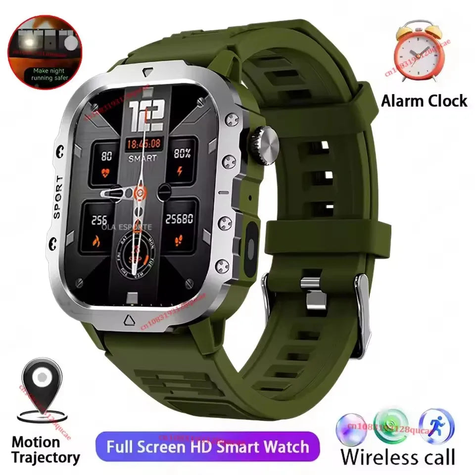 Smartwatch Militare Per Uomo 2026 IP67 3ATM GPS Bluetooth Salute Pressione Sanguigna Chiamate