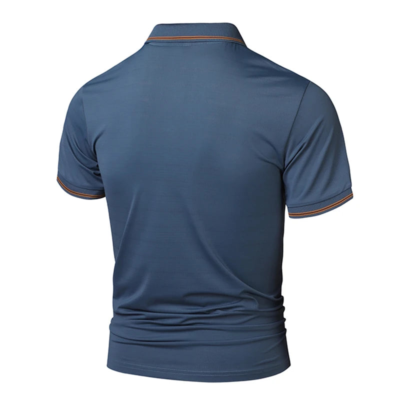 Maglietta Da Uomo Traspirante Estiva Con Risvolto Versatile Top Da Esterno Per Affari E Moda Polo Solido