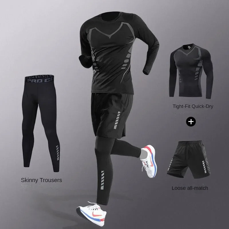 Completo Da Uomo In Fibra Ghiaccio Ad Asciugatura Rapida Set Per Corsa Fitness Maratona Ciclismo Allenamento