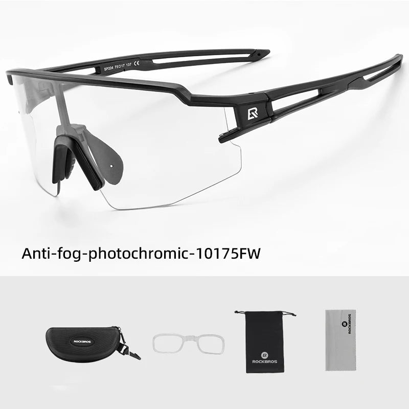 Rockbros Occhiali Da Ciclismo Fotocromatici Con Montatura Integrata Per Miopia Polarizzata Occhiali Da Sole Uomo Donna