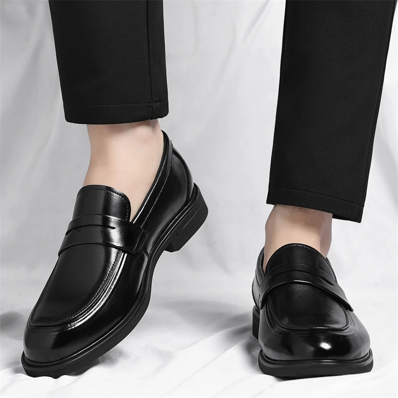 Mocassini Formali In Pelle Da Uomo Stile Italiano Slip On Eleganti Scarpe Da Lavoro E Da Ufficio Confortevoli E Leggere