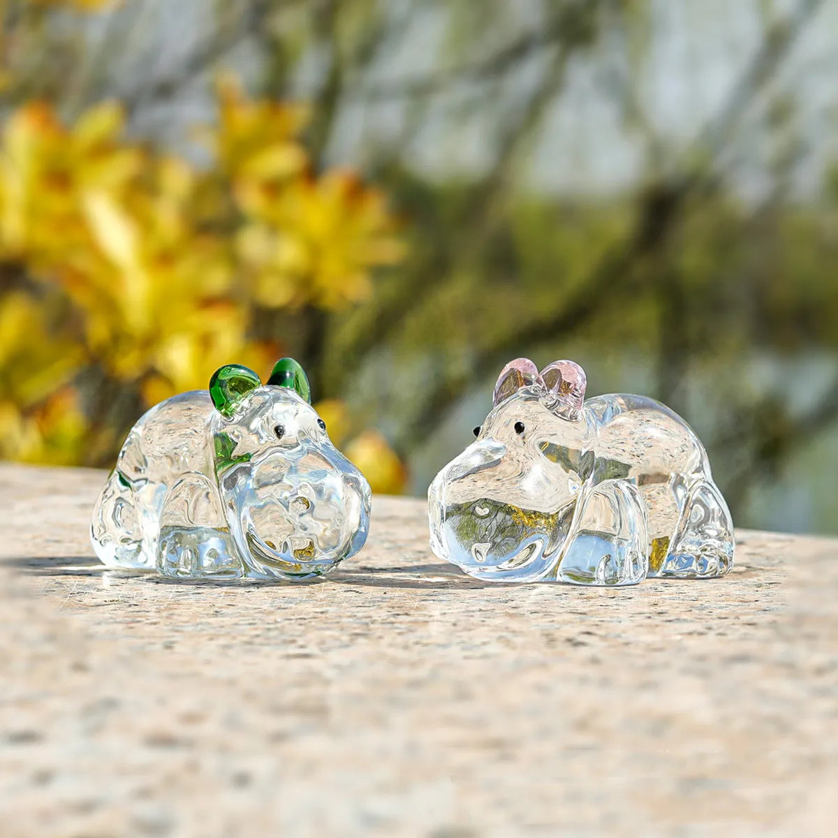 Fermacarte Di Cristallo Ippopotamo Feng Shui Decorazione In Vetro Mini Ornamento Animale Da Scrivania Regalo Souvenir