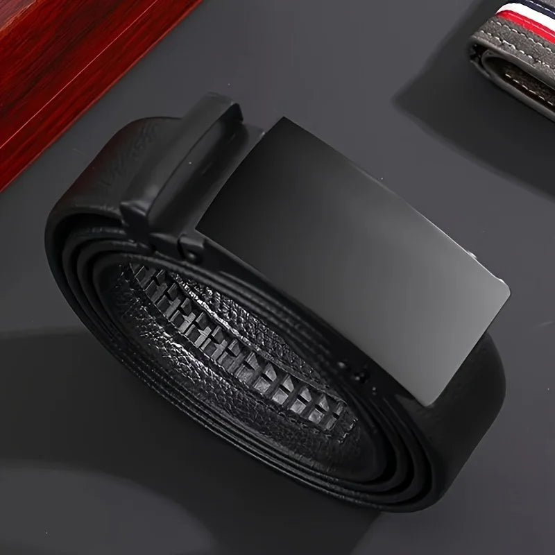 Cintura In PU Con Fibbia Automatica Da Uomo Alta Qualita Cintura Casual Da Lavoro Alla Moda Regalo Uomo