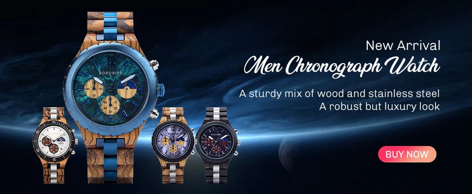 Orologio In Legno Da Uomo Cronografo Luxury Top Brand Elegante Con Scatola Di Legno Logo Personalizzato Regalo Ideale